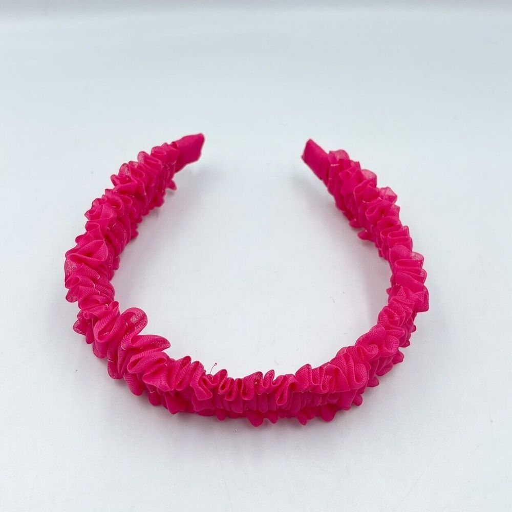 Ruffle Headbands Women Girls Handmade Pink Hair Accessories